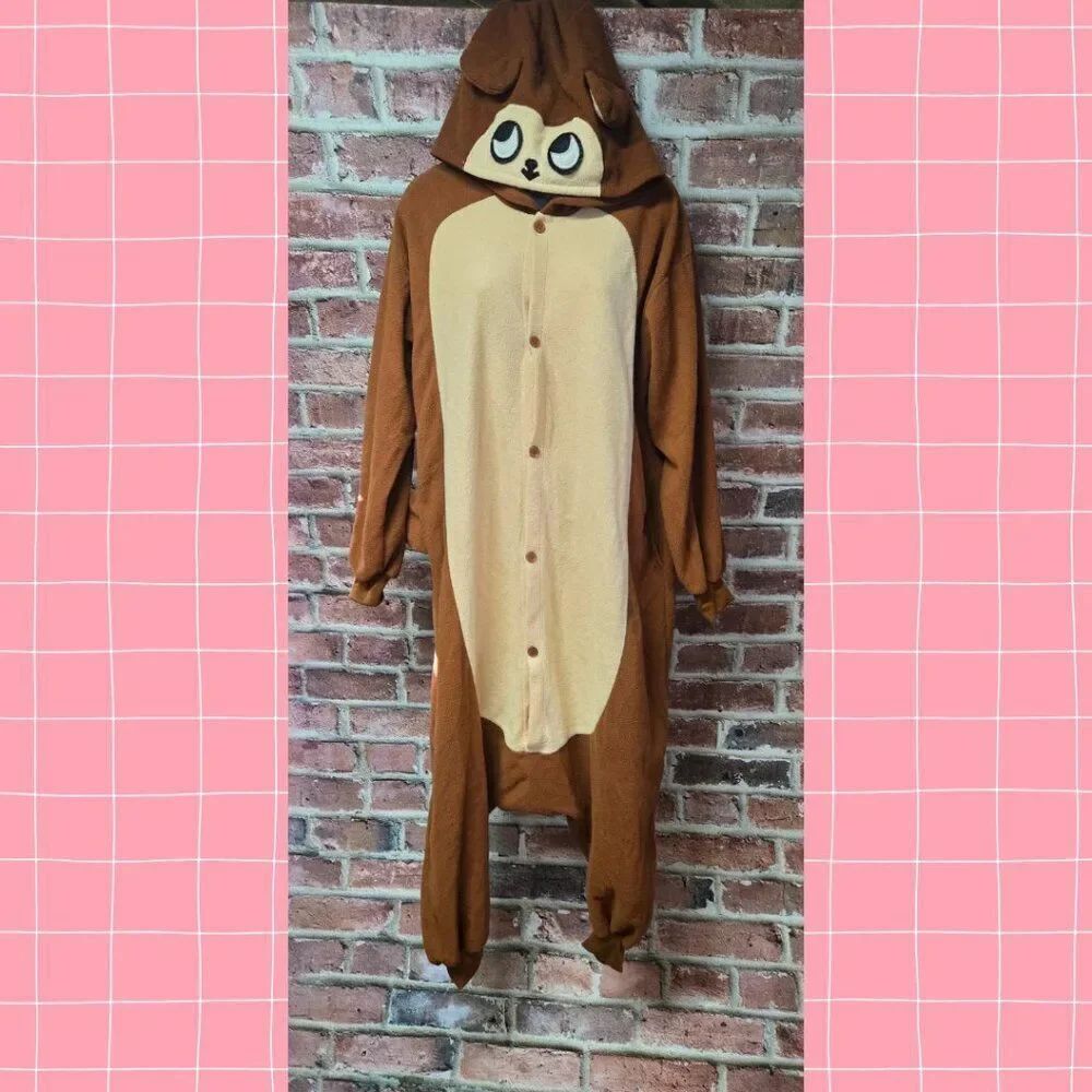 Unisex SILVER LILLY Kigurumi Button Down Onesie Monkey Pajama Small